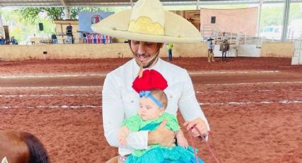 ¡Cayetana, toda una ternura! Nieta bebé de Alejandro Fernández monta a caballo: VIDEO