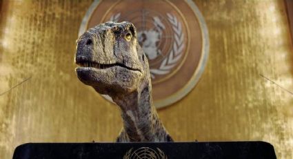 Un dinosaurio habla ante la ONU y manda IMPORTANTE mensaje sobre la extinción: VIDEO