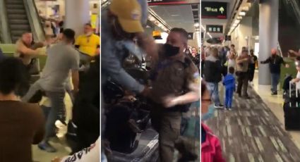 Captan violenta pelea entre un pasajero y un policía en el Aeropuerto de Miami; hay 2 detenidos: VIDEO