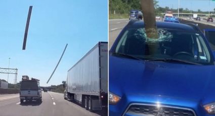 ¡De no creerse! Tabla sale VOLANDO y se impacta directo en el parabrisas de un AUTO en movimiento: VIDEO