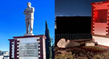 DECAPITAN estatua de AMLO recién inaugurada; solo duró una semana