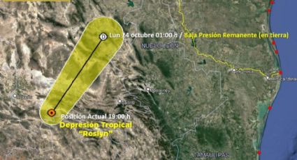 Roslyn se degradó a depresión tropical y se ubica al sur de Coahuila