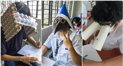 Crean sombreros "anti trampas" para no copiarse en el examen y el resultado se vuelve viral | FOTOS