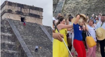 Lady Chichén Itzá: abuchean e insultan a turista por subir la pirámide de Kukulcán pese a estar prohibido