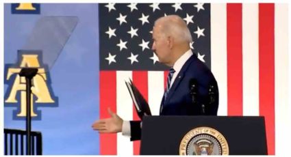 Joe Biden preocupa por su salud mental; saluda a “FANTASMA” en pleno discurso | VIDEO