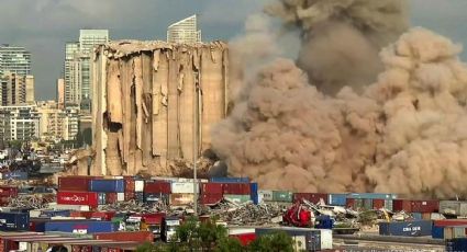 Video: El impactante colapso de dos silos de trigo en el puerto de Beirut a dos años de la tragedia