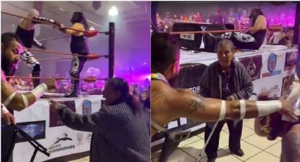 Abuelita se agarra a bastonazos contra luchador profesional y se vuelve viral: Video