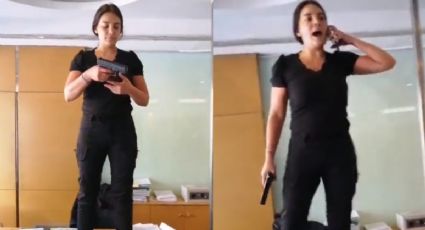 VIDEO VIRAL: mujer toma banco con pistola de juguete para robar sus propios ahorros