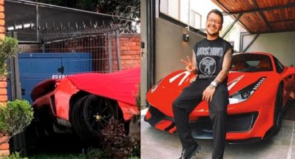 Christian Nodal y el accidente que destrozó su lujoso Ferrari; ¿cuánto costó?