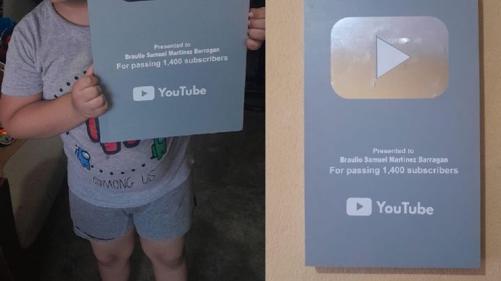 ¡Papá del año! Le construye placa de "YouTube" para celebrar sus 1,400 suscriptores | FOTO