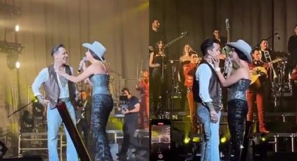 Christian Nodal y Ángela Aguilar se besan en pleno escenario y así fue el momento | VIDEO