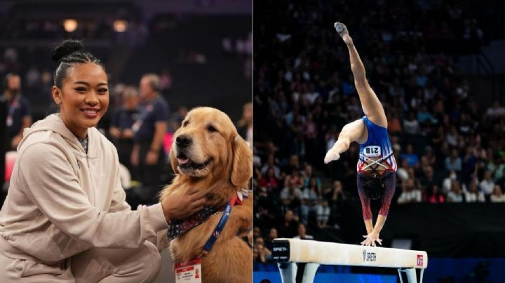 Bacon, el perrito estrella de las pruebas Olímpicas de Gimnasia en EU