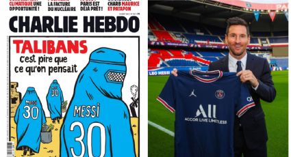 ¿Qué tiene que ver Messi con los talibanes? Charlie Hebdo vincula al argentino con el caos en Afganistán