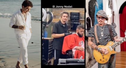 ¿Dos en uno? Peluquero se vuelve viral en TikTok tras parecerse a Johnny Depp y Nodal: VIDEO