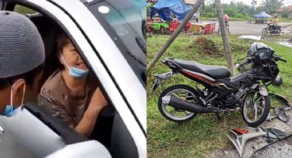 ¡El horror! Atropelló a motociclista y viajó con el cadáver en el techo del auto: FUERTES IMÁGENES