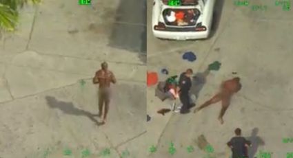 Video: Hombre desnudo y armado con machete es acusado de robar la ropa a un transeúnte en Florida