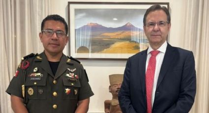 Recibe Esteban Moctezuma al General Manuel Ladrón de Guevara Job como nuevo agregado militar de México en Estados Unidos